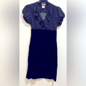 Juniors black pencil dress with polka dot top by Three Pink Hearts size 9